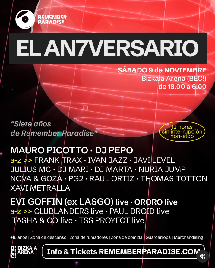 Bizkaia Arena - Remember Paradise 7 Aniversario